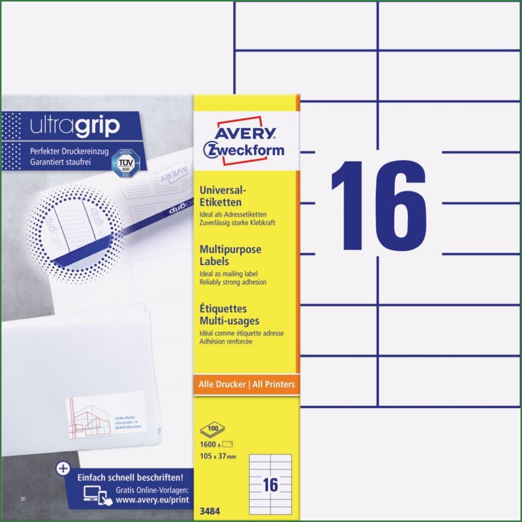 Avery Etiketten 3484 Vorlage Neu Universal Etiketten 3484