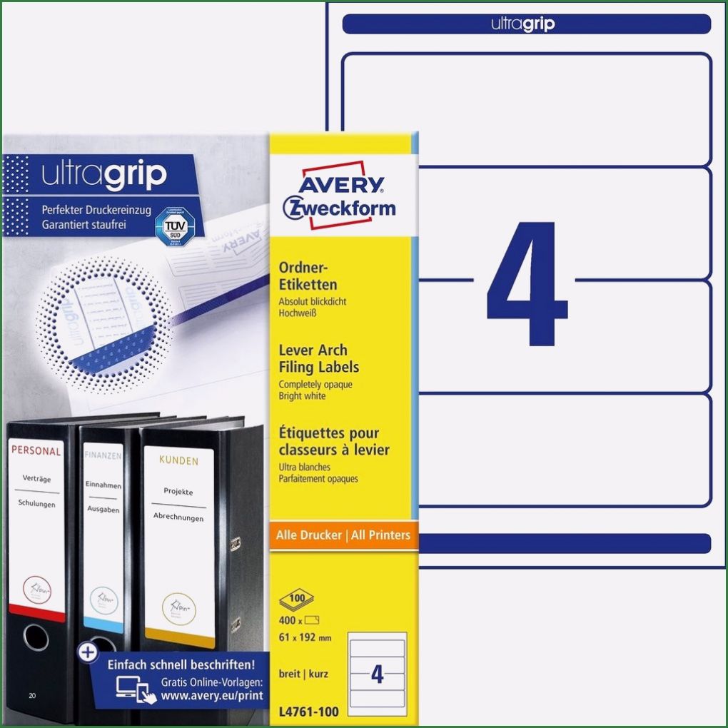 Avery L4761 Vorlage Word Beste ordnerru Iketten L4761 100