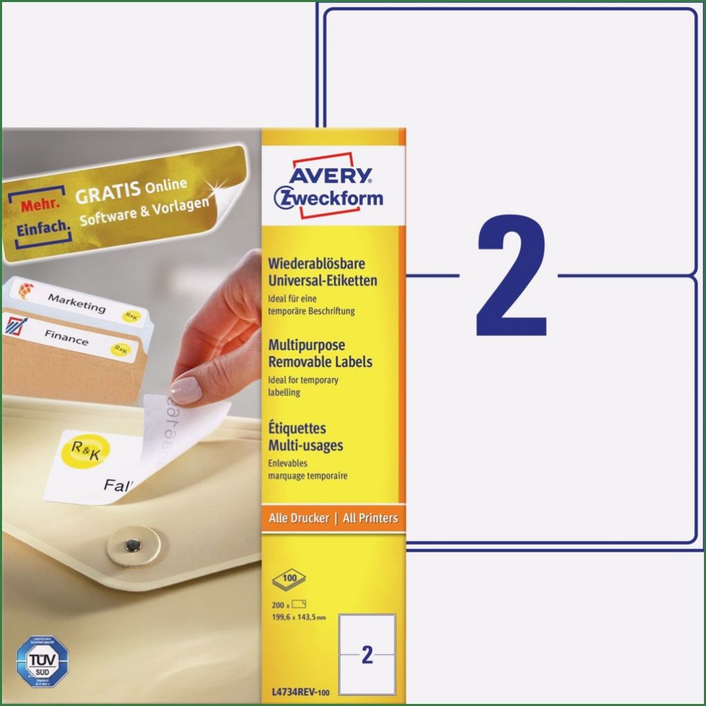 Avery ordner Etiketten Vorlagen Großartig Universal Etiketten L4734rev 100