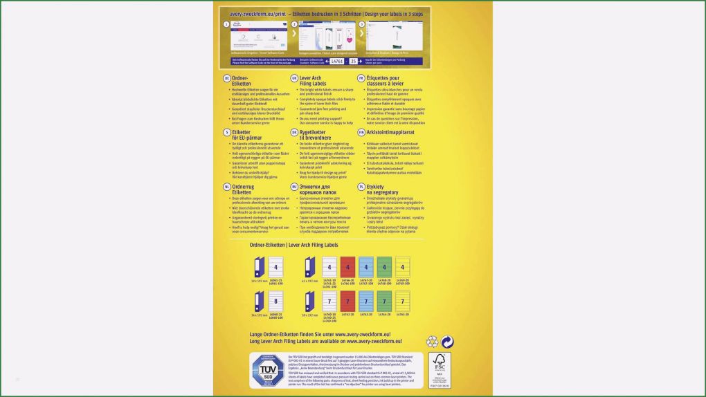 Avery Zweckform L4761 Vorlage Erstaunlich Avery Zweckform ordner Etiketten L4761 10 61 X 192mm