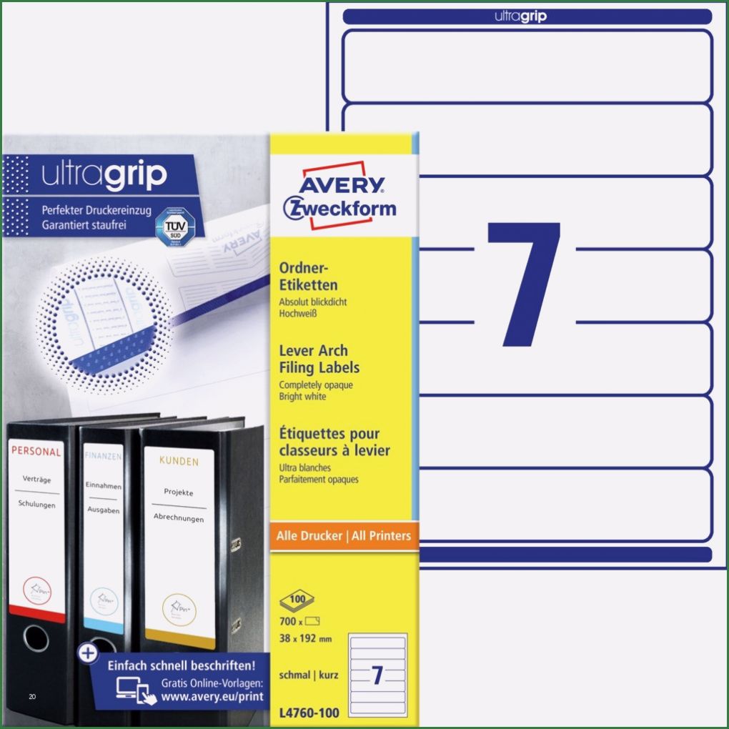 Avery Zweckform ordner Etiketten Vorlagen Gut ordneretiketten L4760 100
