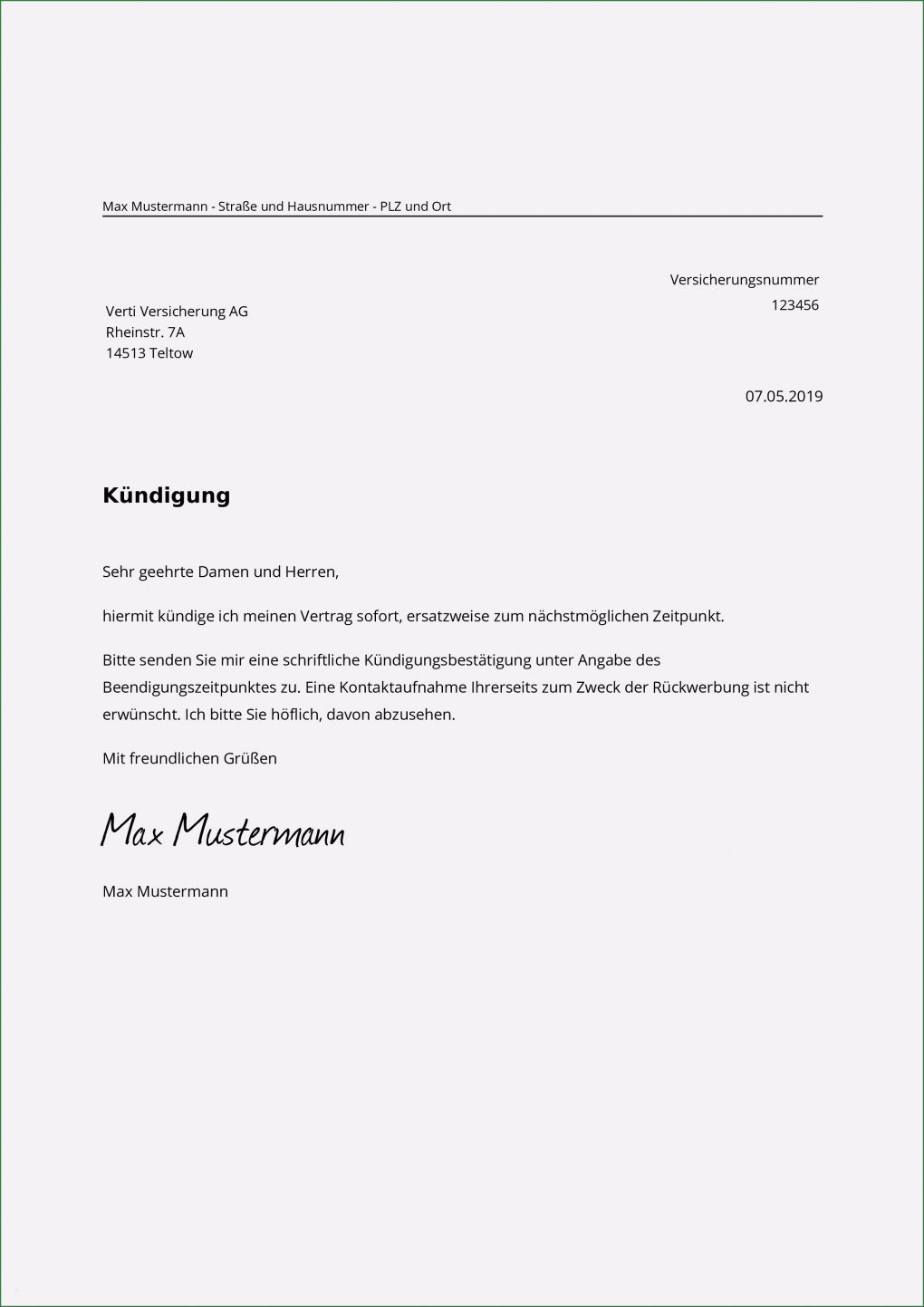 Axa Autoversicherung Kündigen Vorlage Fabelhaft 10 Kündigung Autoversicherung Vorlage