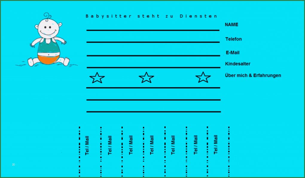 Babysitter Flyer Vorlage Deutsch Inspiration Babysitter Aushang Muster Als Vorlage