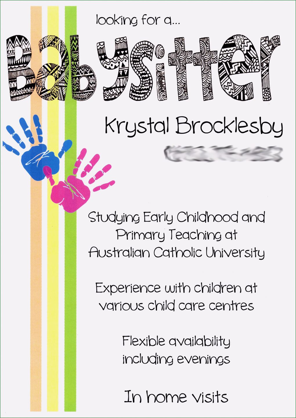 Babysitter Flyer Vorlage Deutsch Wunderbar Creative Cute Babysitting Flyers