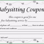 Babysitter Gutschein Vorlage Gut Free Babysitting Coupon Template