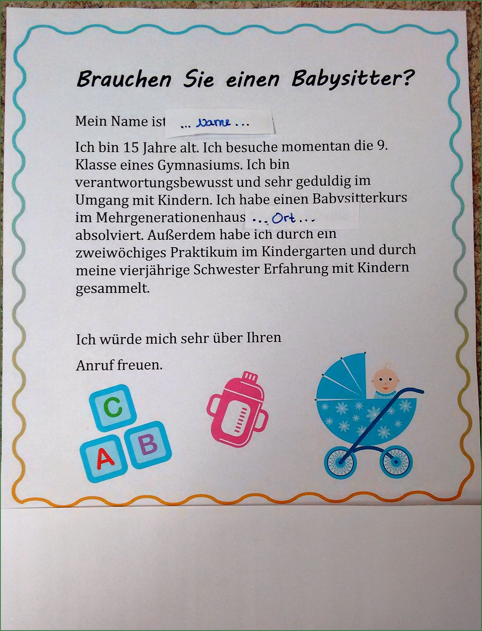Kedia20595: 27+ Fakten über Babysitter Aushang Vorlage? Check spelling