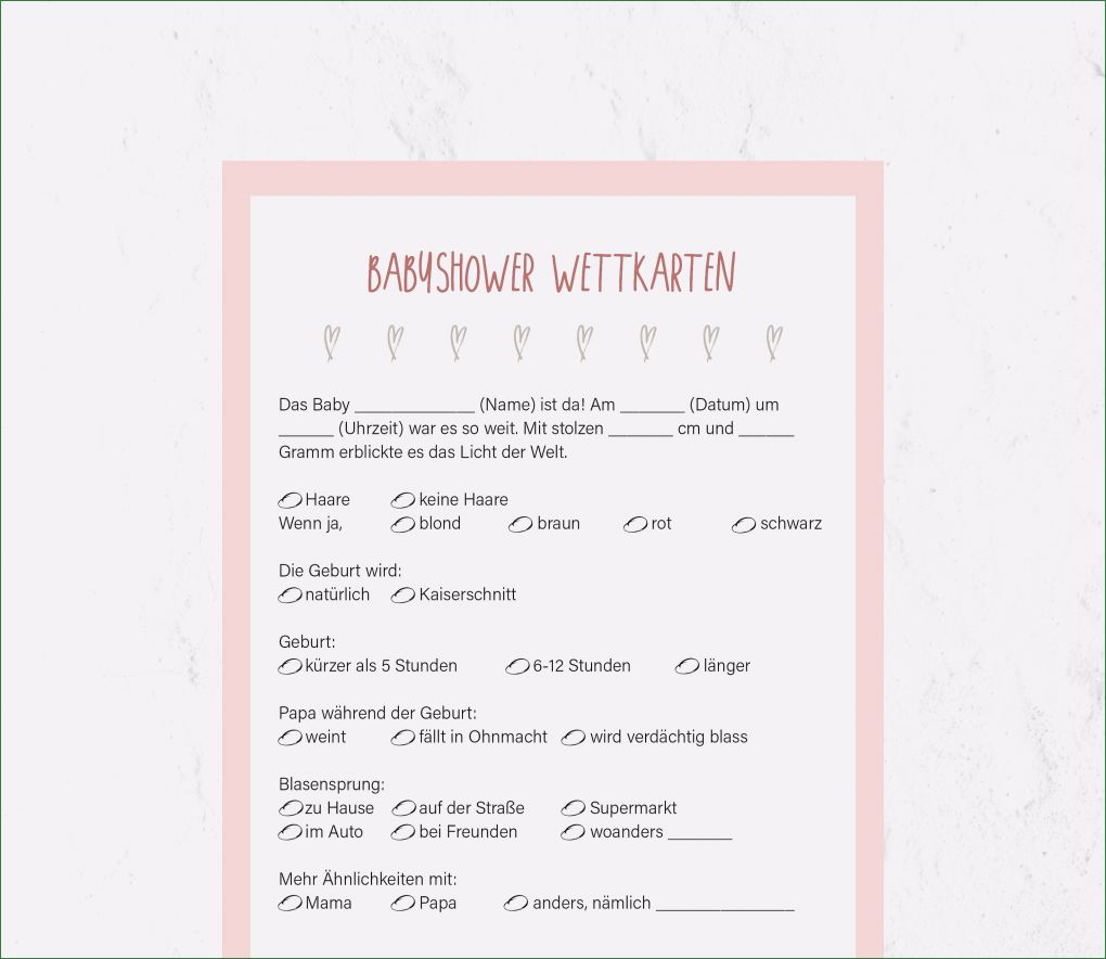 Babytagebuch Vorlage Zum Ausdrucken Best Of Printable Druckbare Pdf Babyshower Wettkarten