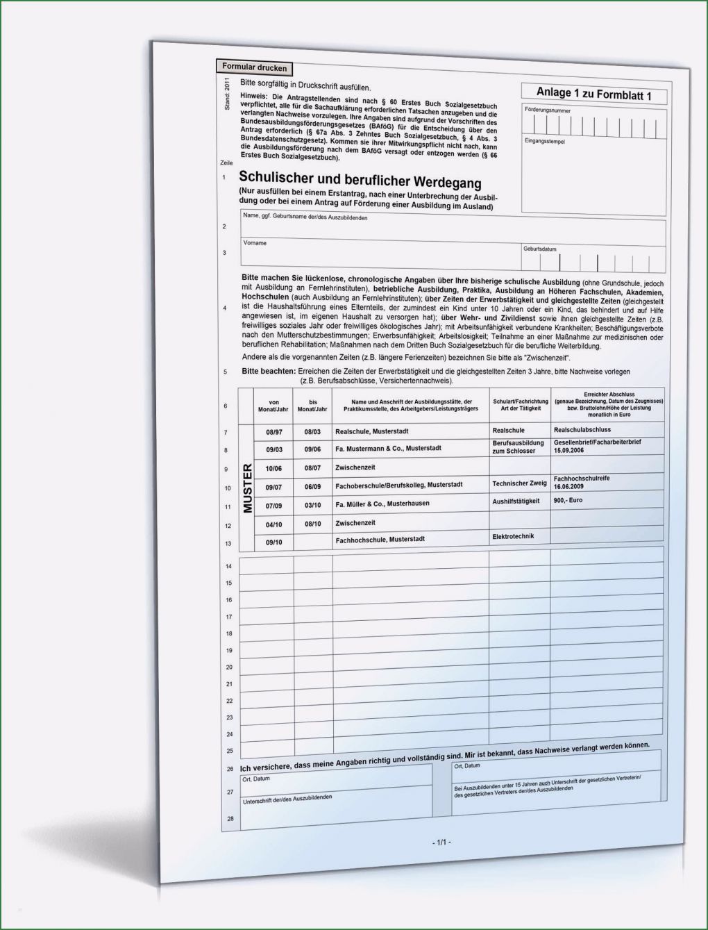 Bafög Antrag Zurückziehen Vorlage Erstaunlich Schulischer & Beruflicher Werdegang Anlage Zum Bafög Antrag