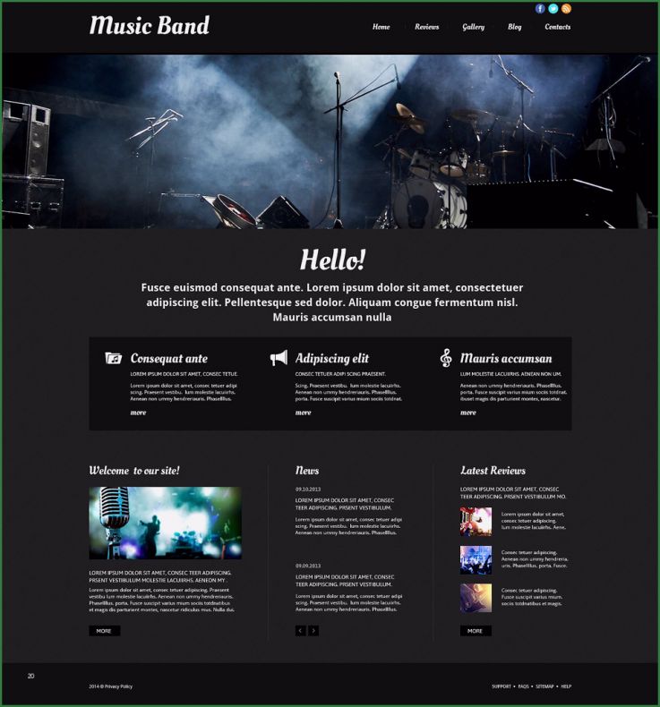 Band Homepage Vorlagen Angenehm Music Band Responsive Website Template