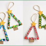 Basteln Mit Kindern Vorlagen Weihnachten Süß Weihnachten Basteln Kinder Tannenbäume Eisstiele