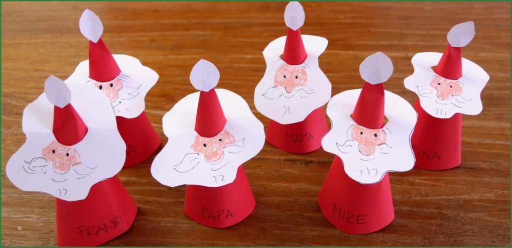 Basteln Mit Kindern Vorlagen Weihnachten Süß Weihnachtsmann Platzkarten Mit Kindern Basteln