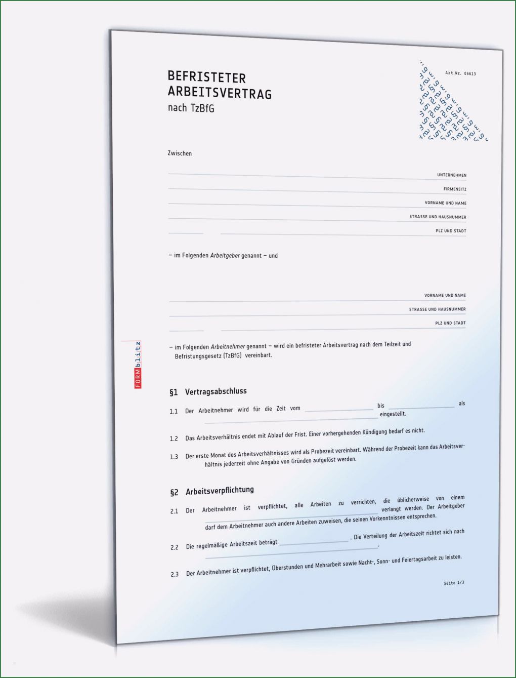 Befristeter Arbeitsvertrag Vorlage Angenehm Befristeter Arbeitsvertrag Muster Vorlage Zum Download