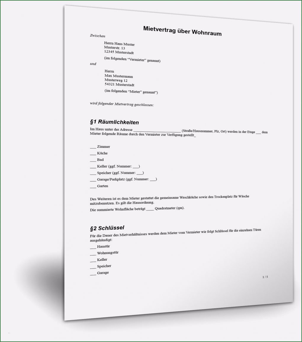 Befristeter Mietvertrag Kostenlose Vorlage Bewundernswert Mustervorlage Für Einen Befristeten Mietvertrag