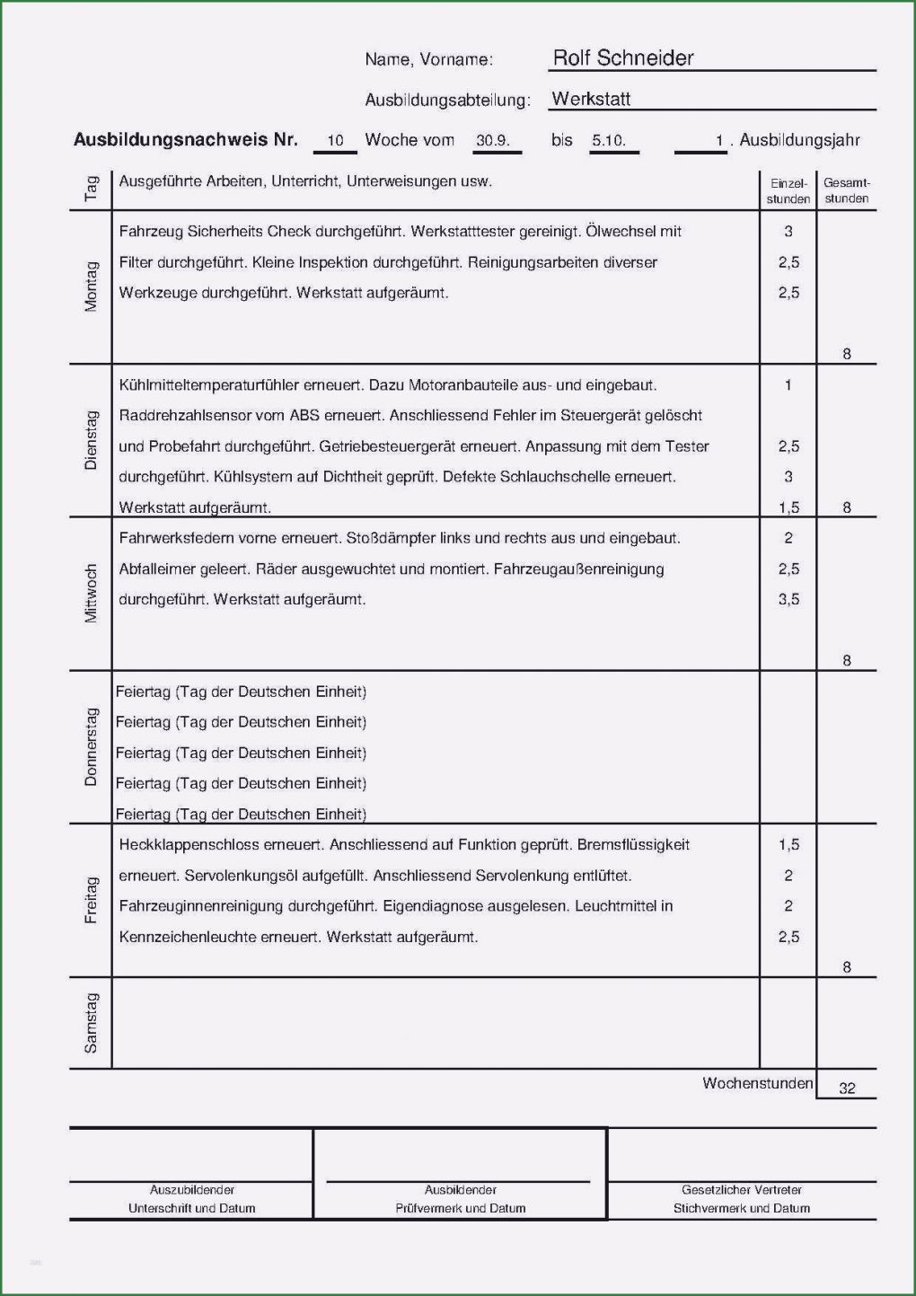 Berichtsheft Am Pc Schreiben Vorlage Elegant Berichtsheft Wochenbericht Vorlage