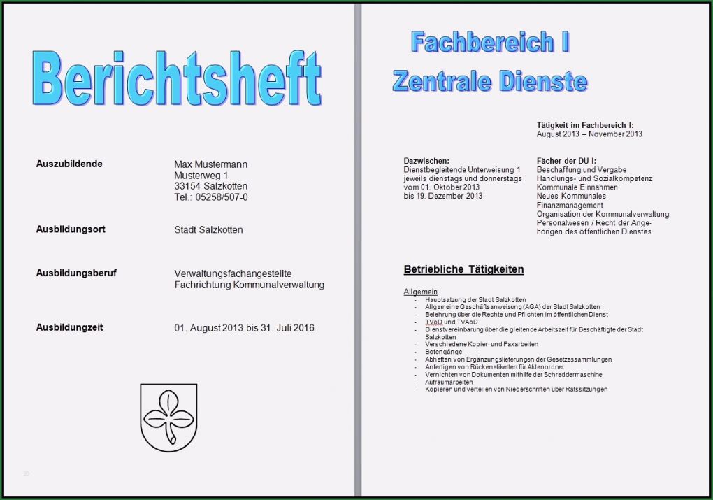 Berichtsheft Vorlage Fachkraft Für Lagerlogistik Schönste Inhaltsverzeichnis Berichtsheft