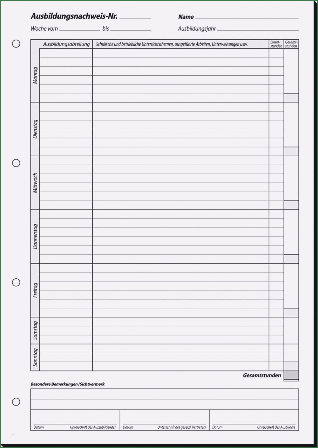 Berichtsheft Vorlage Hwk Download Angenehm Vorlage Berichtsheft