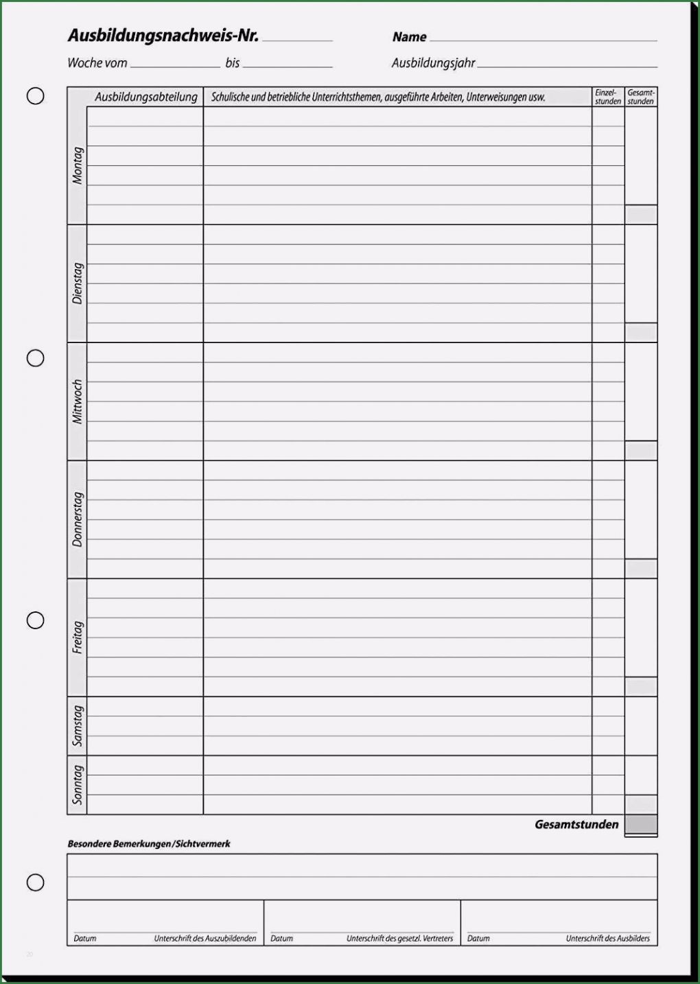 Berichtsheft Vorlage Hwk Download Beste Berichtsheft Wochenbericht Vorlage