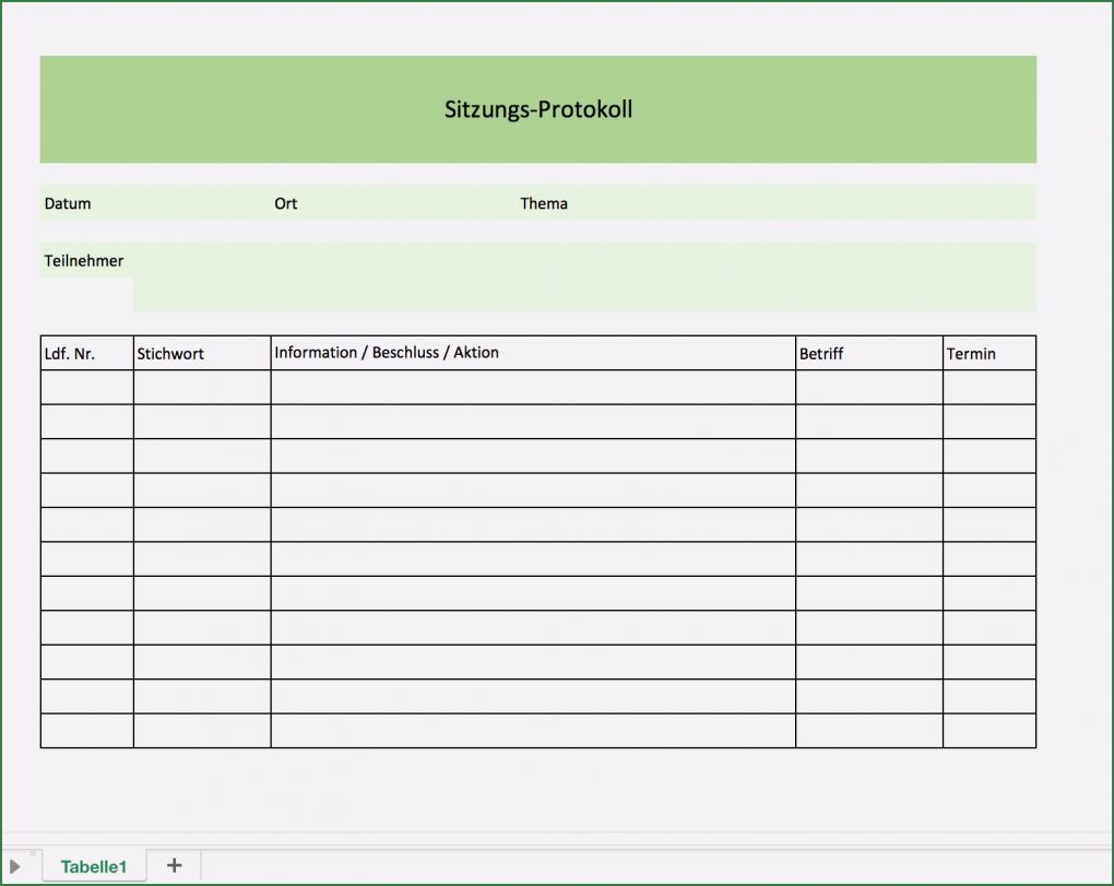 Besprechungsprotokoll Vorlage Word Kostenlos Schönste Protokollvorlage Als Muster