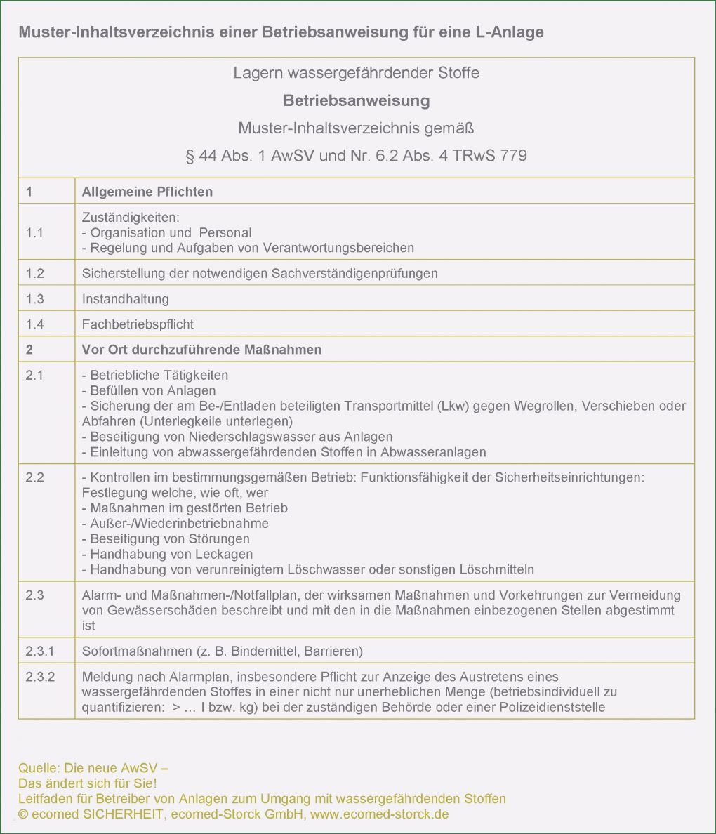 Betriebsanweisung Nach Awsv Vorlage Fabelhaft § 44 Betriebsanweisung Merkblatt Awsv
