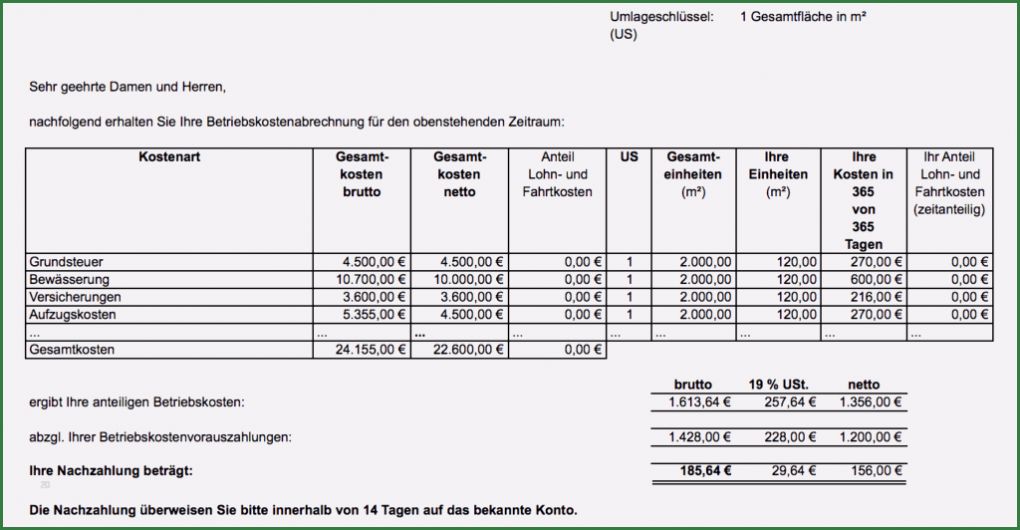Betriebskosten Vorlage Schön Nebenkosten Und Mehrwertsteuer Wie Abrechnen