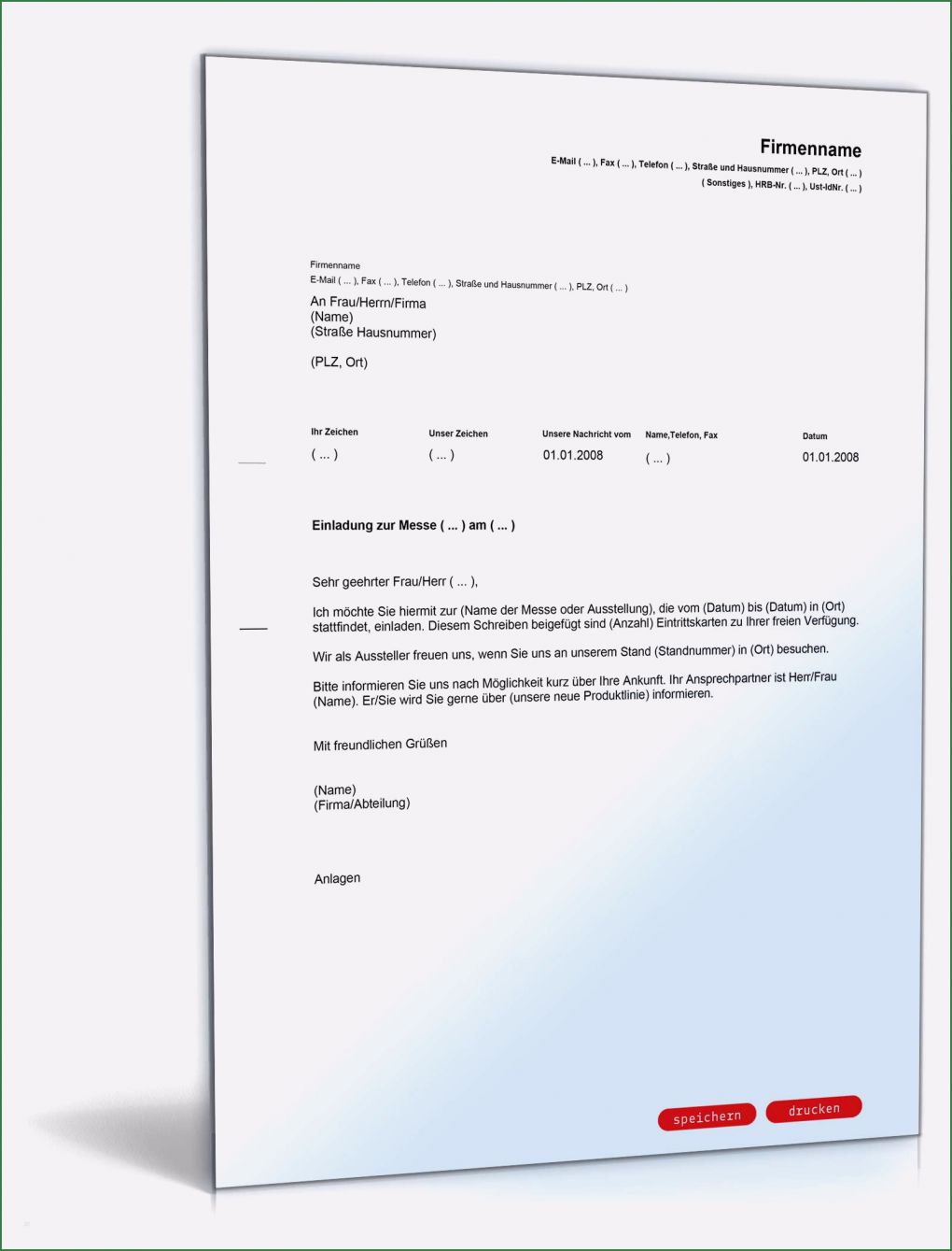 Einladung Messe Vorlage Großartig Einladung Messebesuch Englisch Deutsch