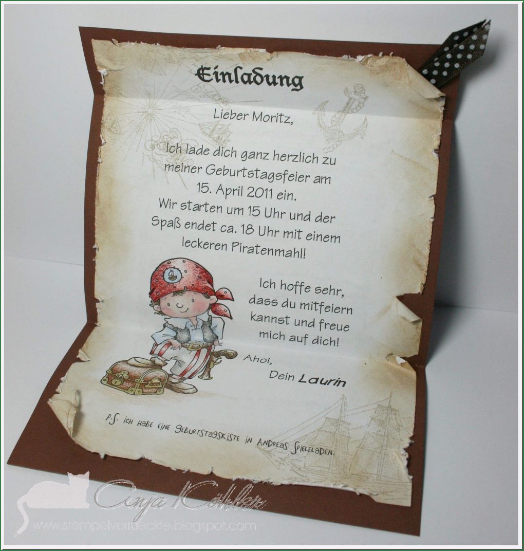 Einladung Piratenparty Vorlage Cool Bastelblog Von Anja &amp; Katy Piraten Einladung Pirates