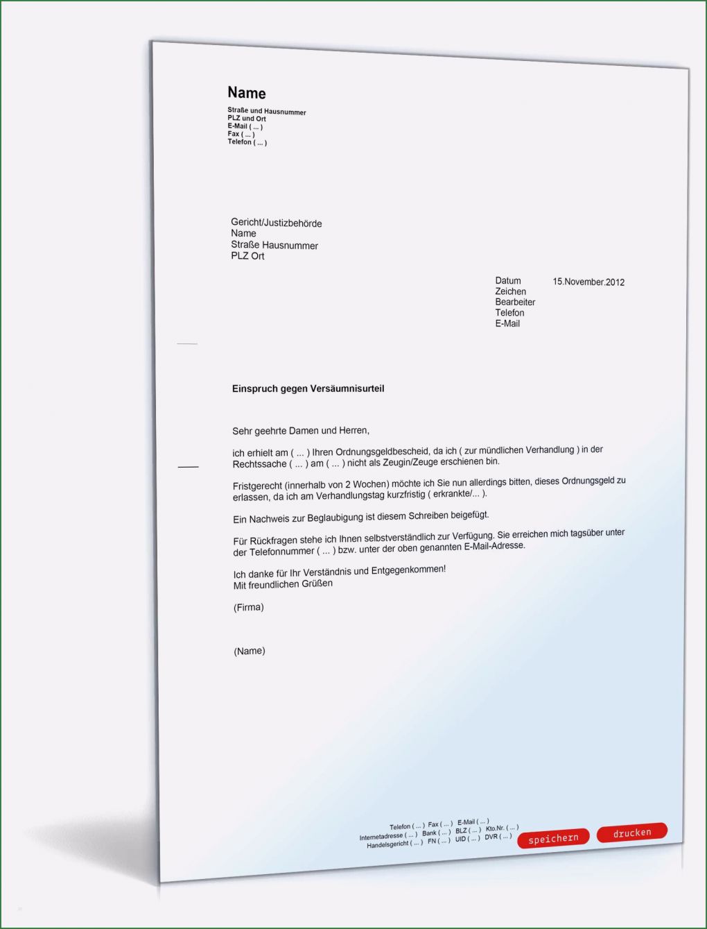 Einspruch Kindergeld Rückzahlung Vorlage Schön Einspruch Gegen Deutsches ordnungsgeld Fernbleiben Als