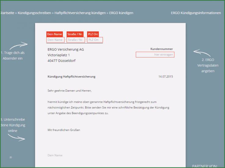 Elitepartner Kündigung Vorlage Inspiration Ergo Haftpflichtversicherung Kündigen Vorlage Download