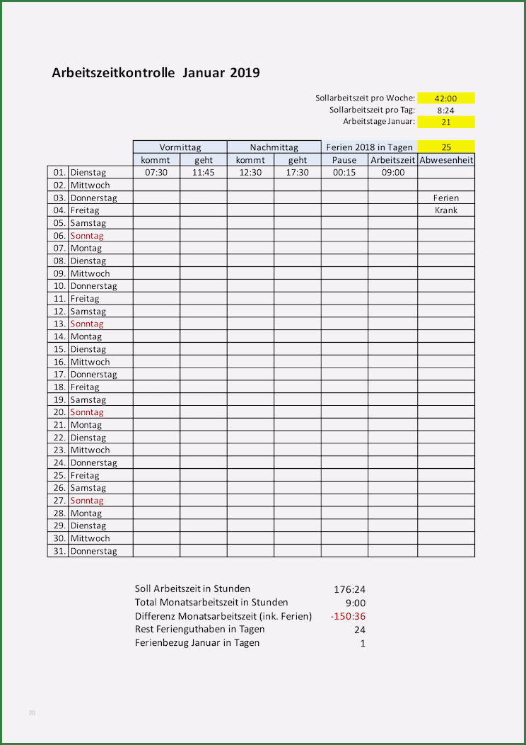 Erfassung Krankheitstage Excel Vorlage Erstaunlich Vorlage Herunterladen Nota format Excel Fillotanto