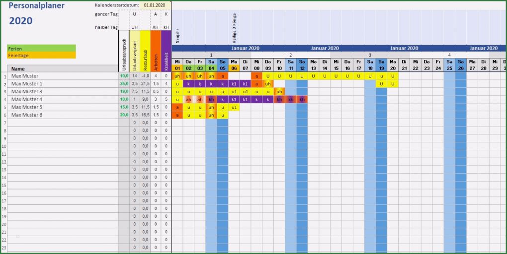 Erfassung Krankheitstage Excel Vorlage Inspiration Excel Vorlage Personalplaner