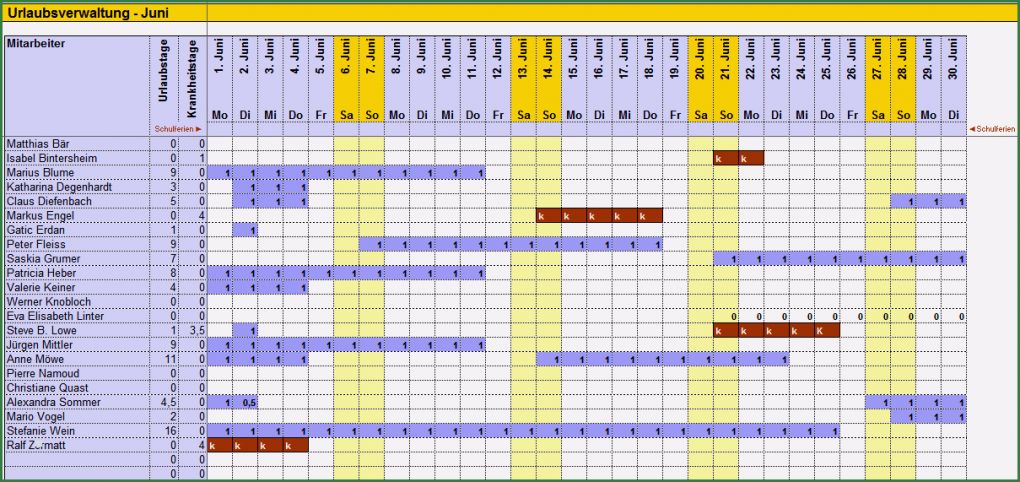 Erfassung Krankheitstage Excel Vorlage Schön Beschreibung Zum Urlaubsplaner Für Excel Und Open Fice