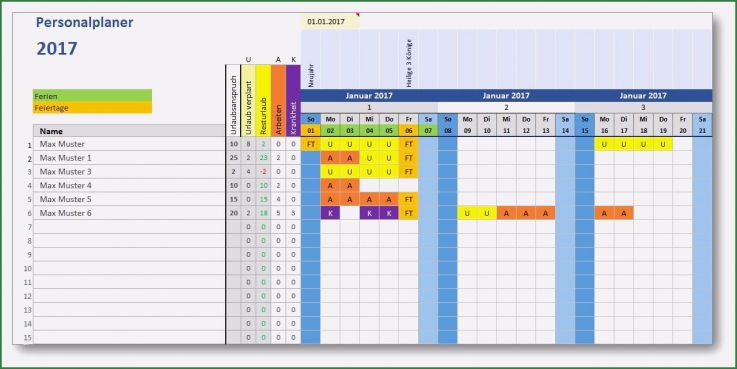 Erfassung Krankheitstage Excel Vorlage Schönste Personalplaner ist Eine Kostenlose Excel Vorlage Zur