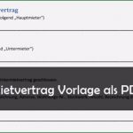Ertragsvorschau Vorlage Kostenlos Schön Untermietvertrag Muster Vorlage Pdf Download