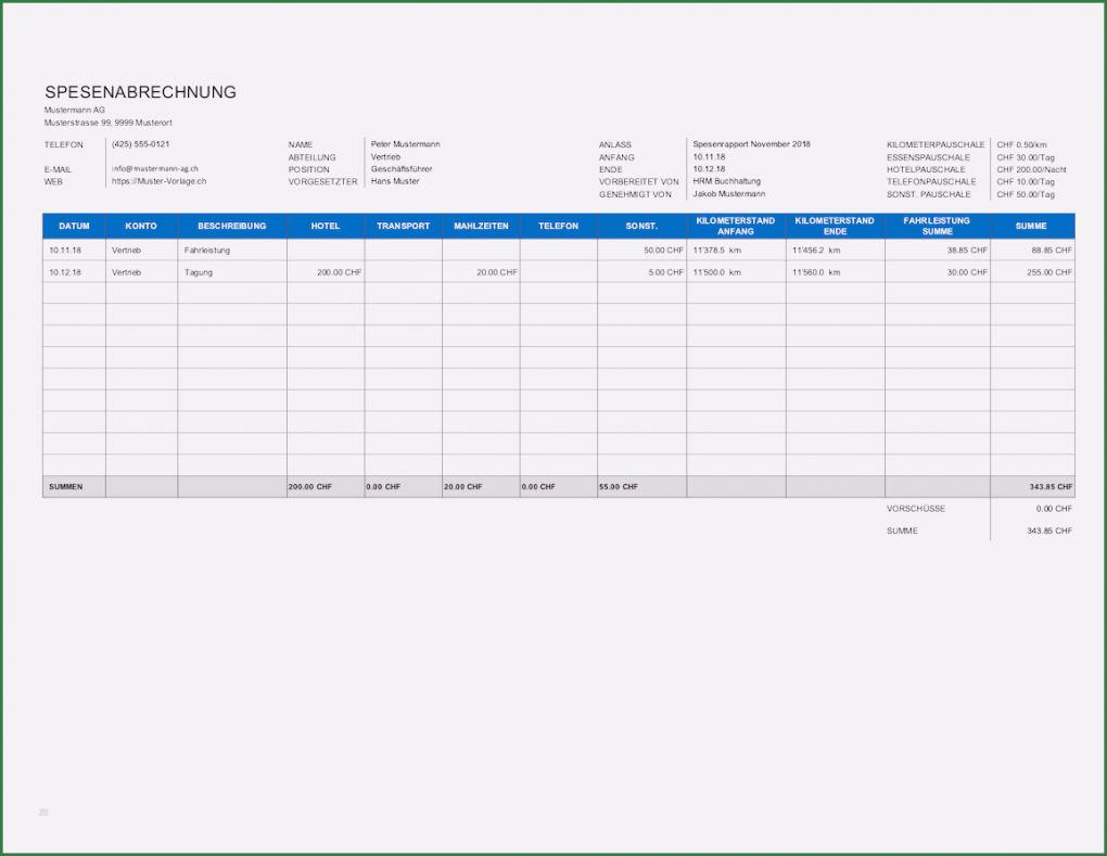 Excel Abrechnung Vorlage Cool Spesenabrechnung Vorlage Excel
