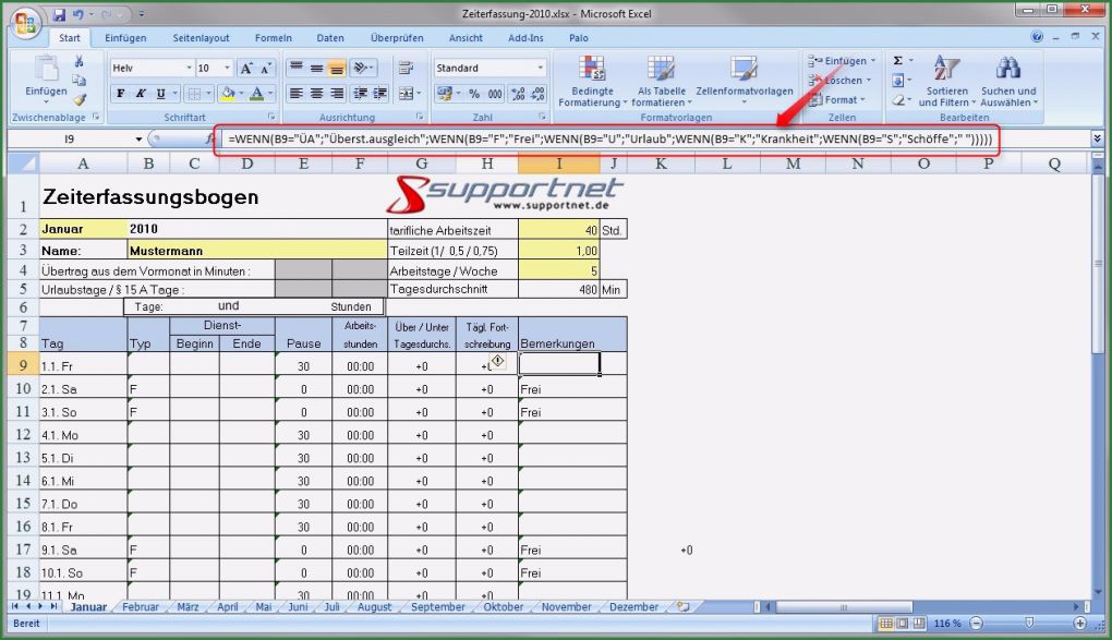 Excel überstunden Berechnen Vorlage Erstaunlich 13 Arbeitszeiterfassung Excel