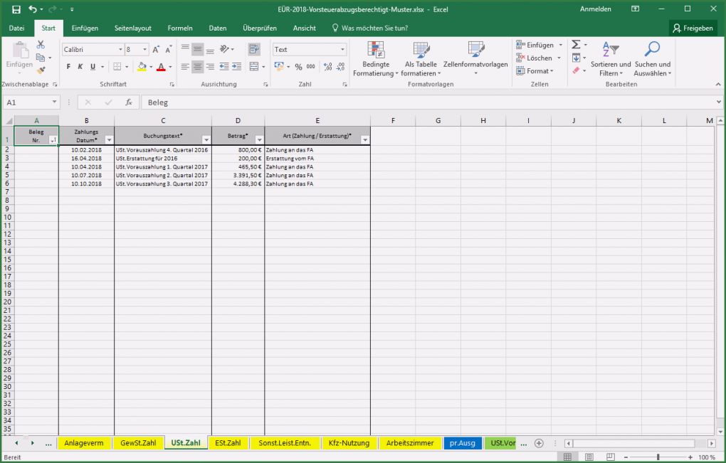 Excel Vorlage Rezeptbuch Best Of Excel Vorlage Einnahmenüberschussrechnung EÜr Pierre