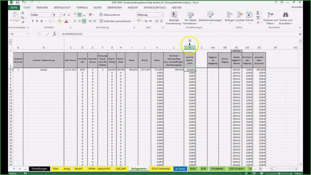 Excel Vorlage Rezeptbuch Genial Anlagevermögen In Excel Vorlage EÜr Eintragen Und Ins