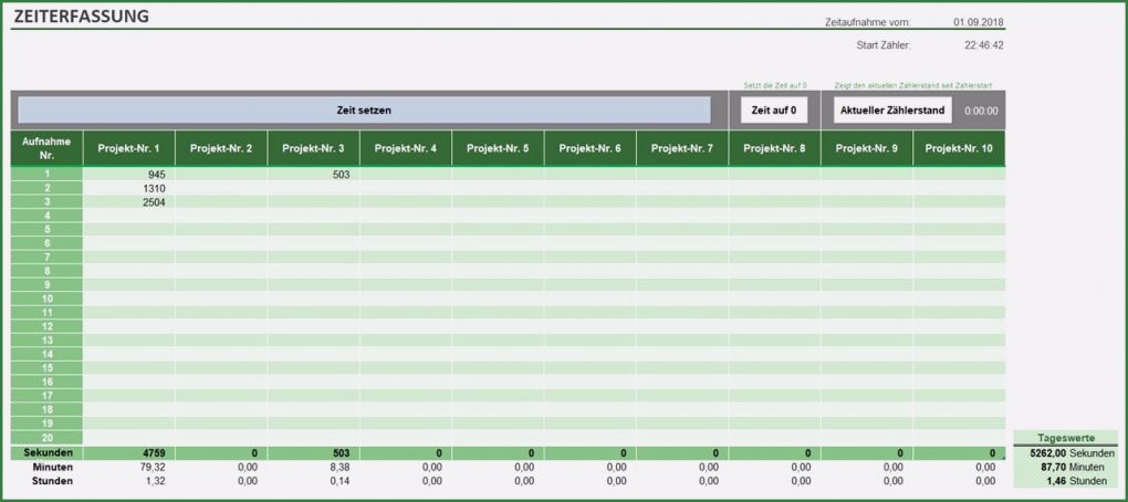 Excel Vorlage Zeiterfassung Projekte Bewundernswert Zeiterfassung Mit Excel tool Für Projektzeiterfassung