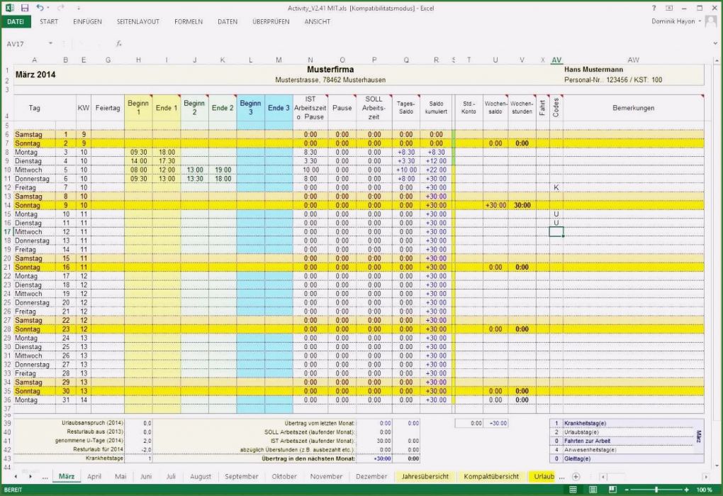 Excel Vorlage Zeiterfassung Projekte Neu 9 Zeiterfassung Excel Vorlage Kostenlos