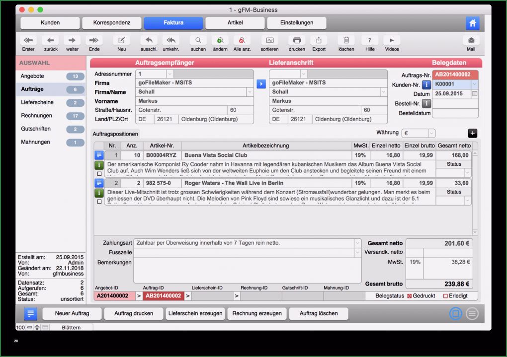 Filemaker Vorlagen Kostenlos Schönste Freeware Rechnungsprogramm Und Warenwirtschaft Für Mac Pc