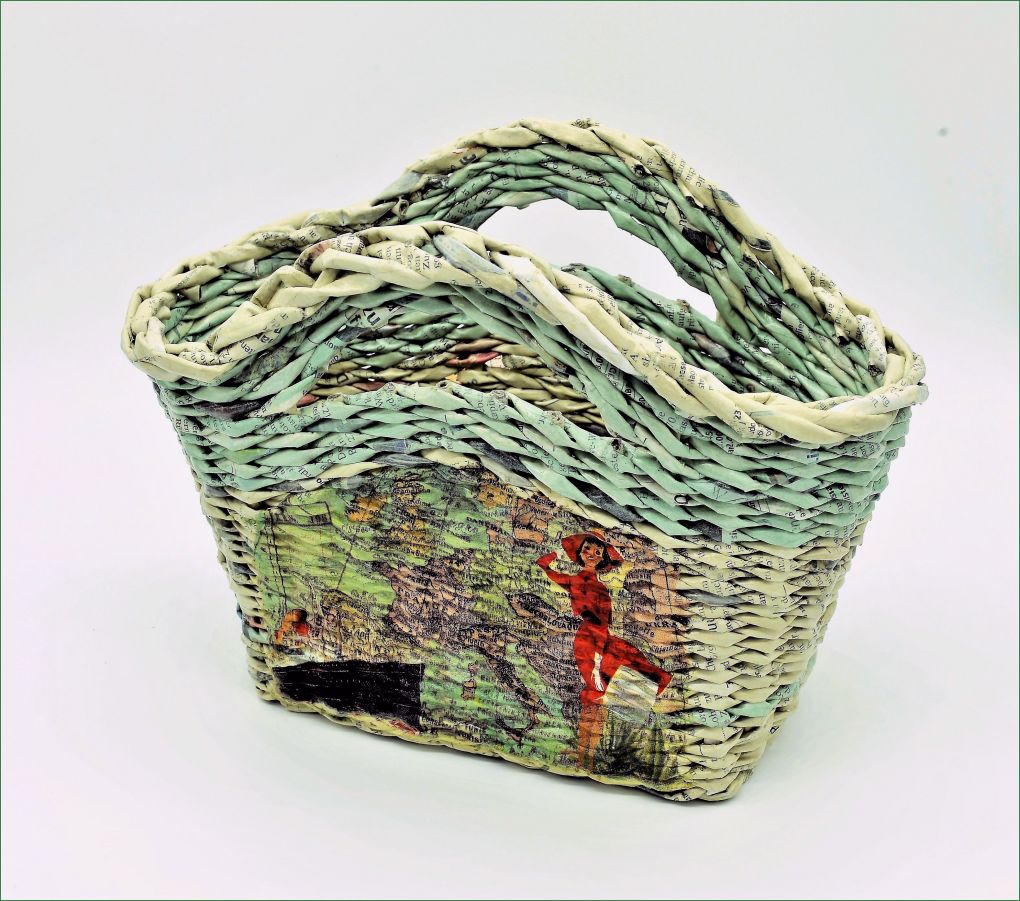 Flechten Mit Papier Vorlagen Angenehm Upcycling "reisekorb" Aus Zeitungspapier Geflochten