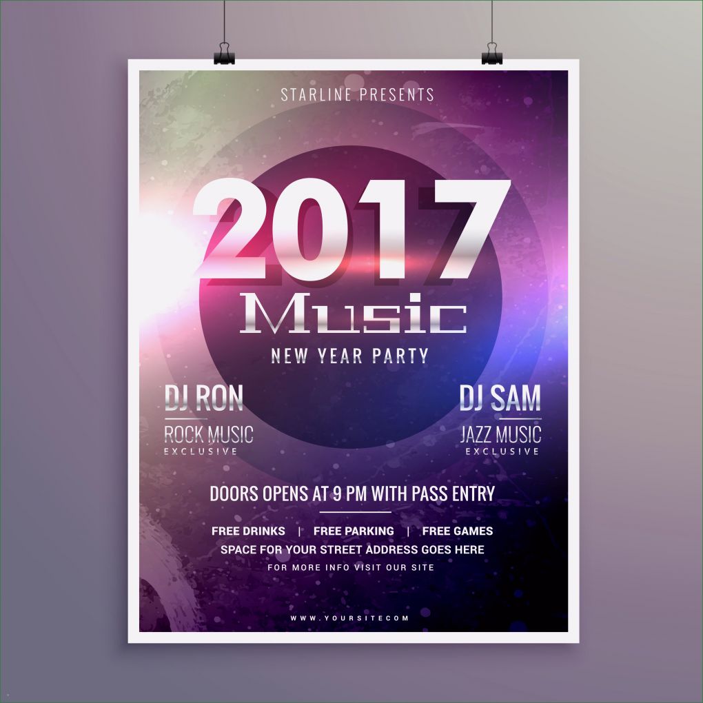 Flyer Hintergrund Vorlagen Free Beste 2017 Music Party Flyer Template with Colorful Lights On A