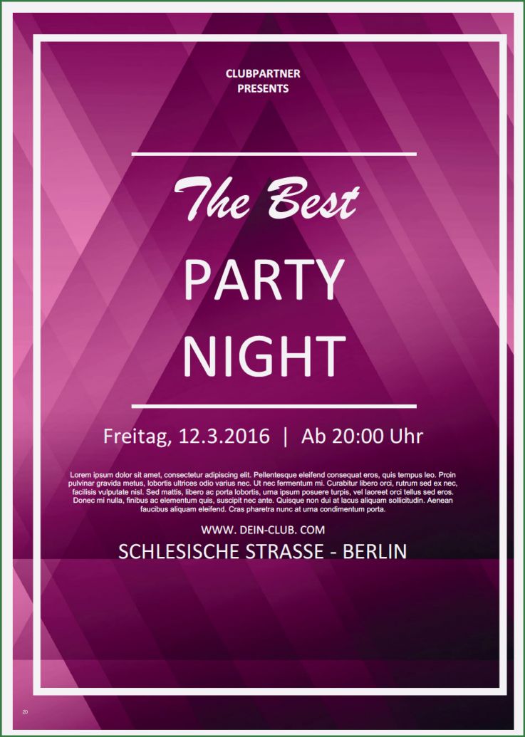 Flyer Vorlagen Party Wunderbar Party Flyer