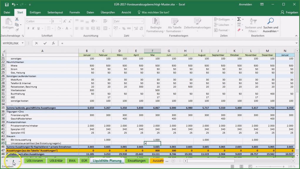 Forderungsaufstellung Vorlage Kostenlos Wunderbar Excel Vorlage EÜr Liquiditätsplan Integrieren