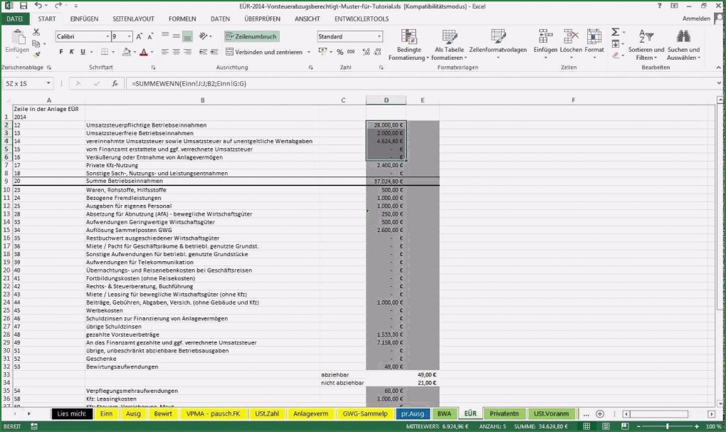 Formlose Gewinnermittlung Kleinunternehmer Vorlage Kostenlos Genial Einnahmen Ausgaben Excel Vorlage Kleinunternehmer Die