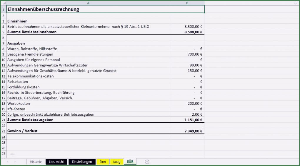 Formlose Gewinnermittlung Kleinunternehmer Vorlage Kostenlos Schönste Gewinn Und Verlustrechnung Kleinunternehmer Vorlage Luxus