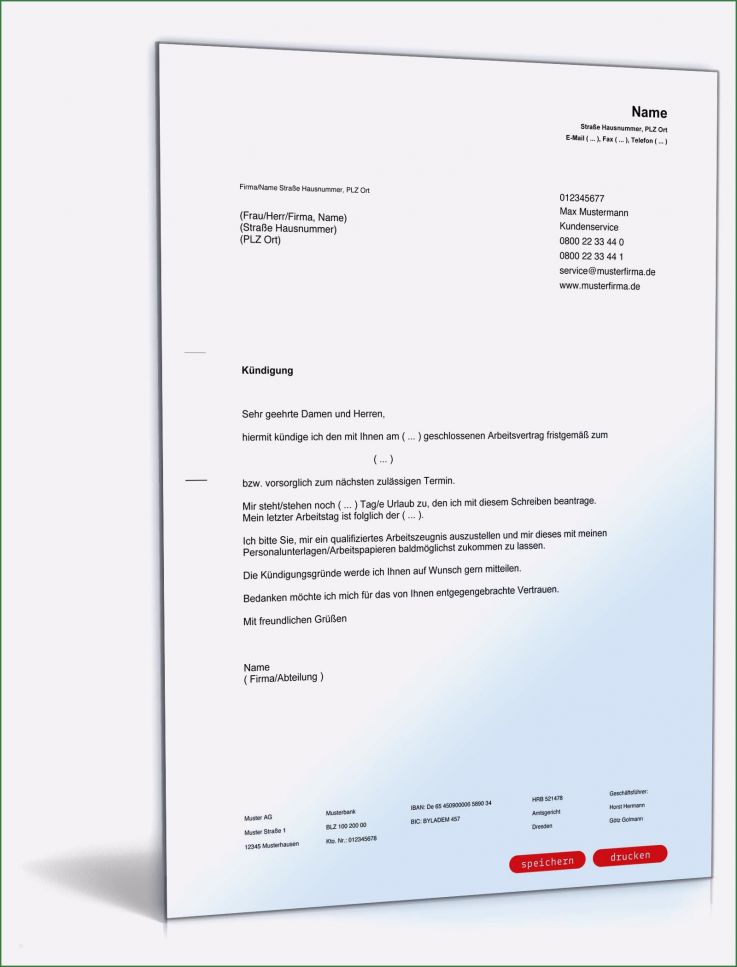 Fristgerechte Kündigung Durch Arbeitnehmer Vorlage Hübsch Kndigung Vorlage Arbeitnehmer
