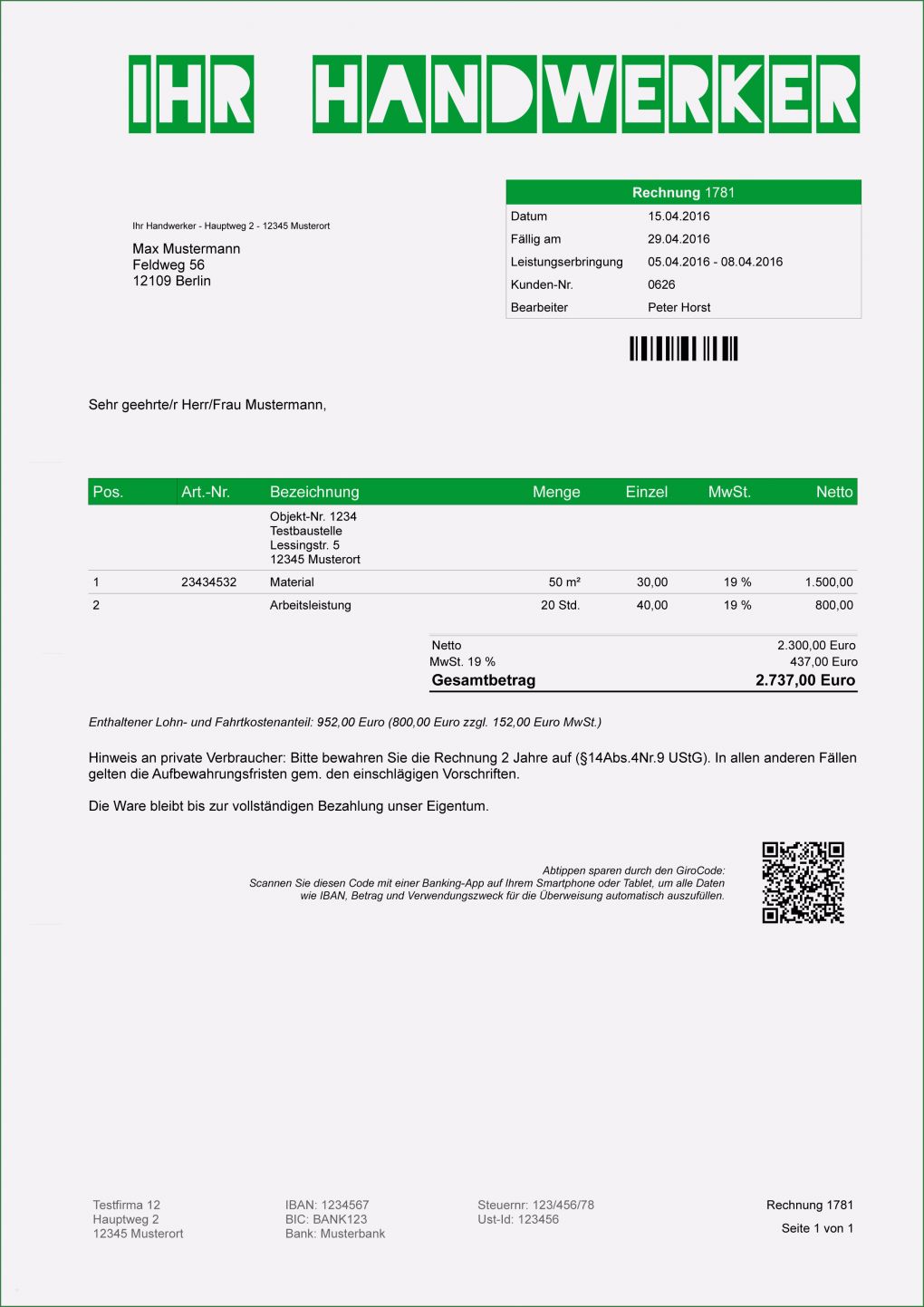 Handwerkerrechnung Muster Vorlage Süß Mahnung Handwerkerrechnung Muster