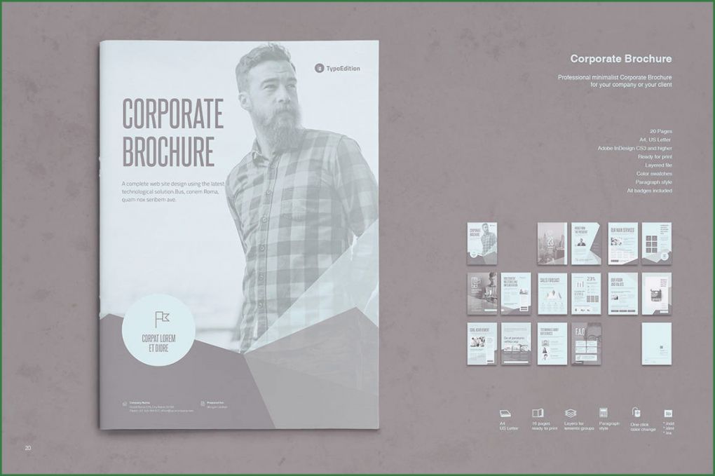 Indesign Gutschein Vorlage Großartig Business Broschüre Druckvorlage Indesign Vorlage