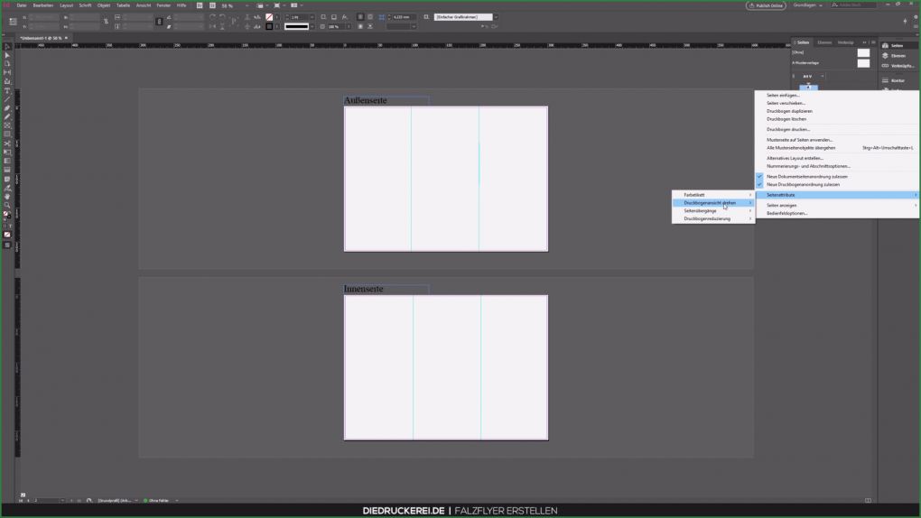 Indesign Wickelfalz Vorlage Wunderbar Indesign Tutorial Sechsseitiger Falzflyer In Din Lang